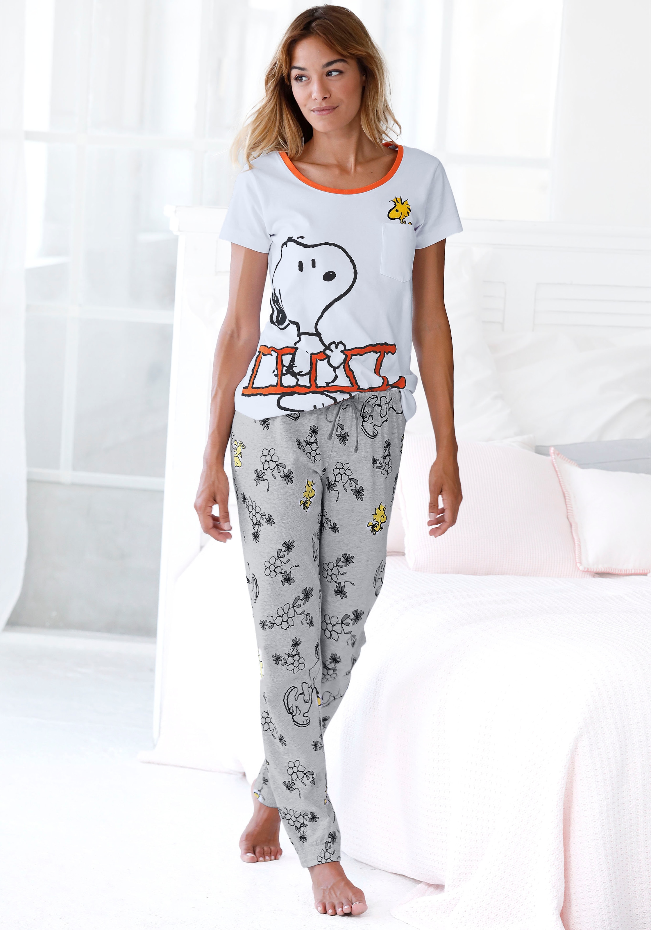 Peanuts Pyjama, 2 Stk. mit Snoopy und Woodstock Druck