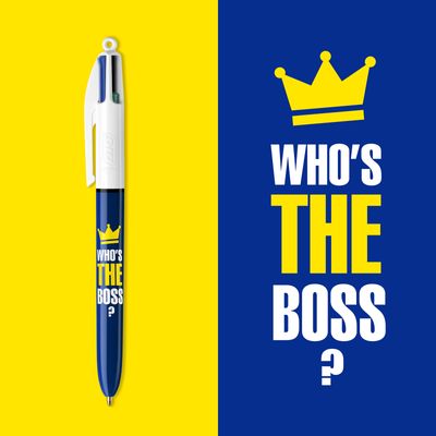 BIC 4 Couleurs - Stylo à bille 4 couleurs - 1 mm - « Who’s The Boss »
