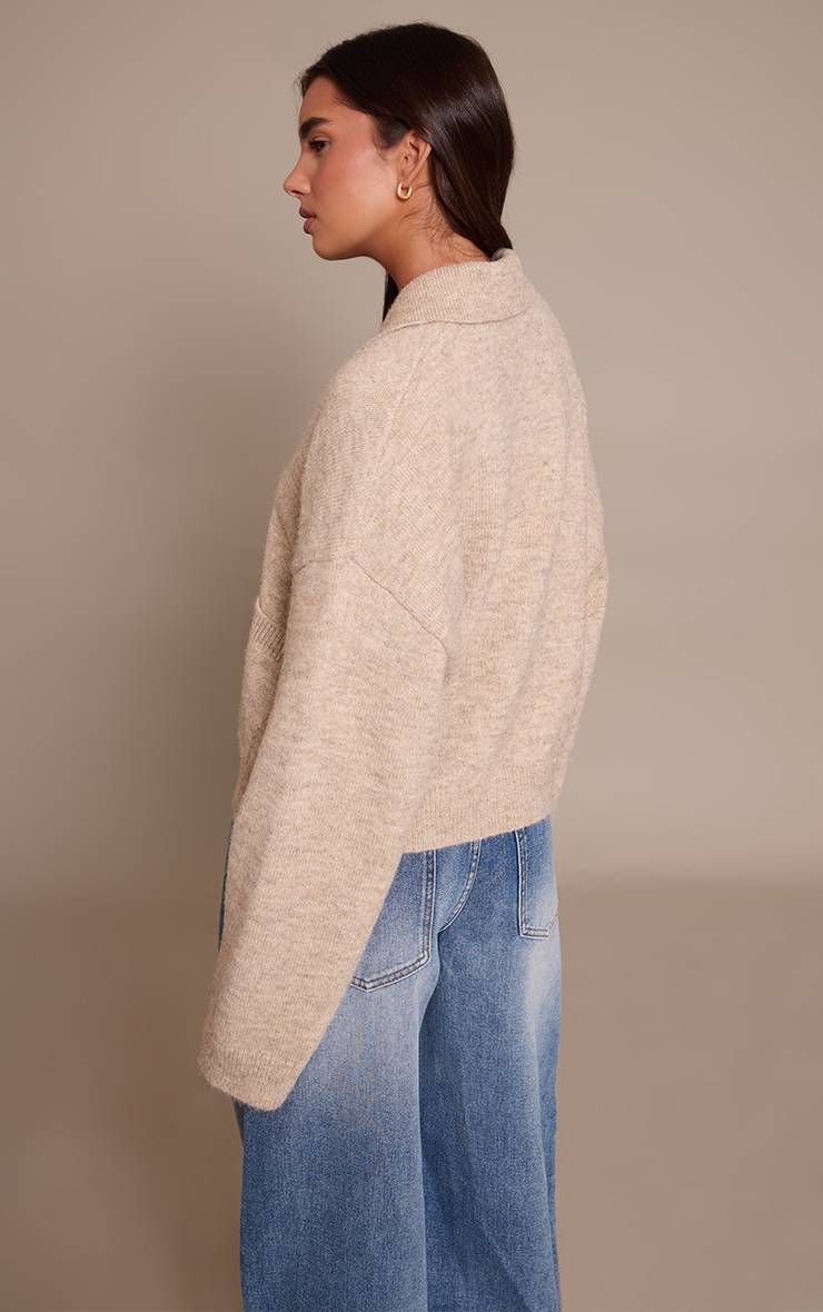 Avoine Cardigan Col En Maille Brossée