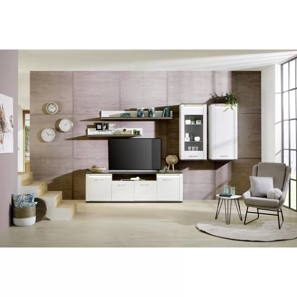 Wandboard Alassio weiss,dunkelgrau