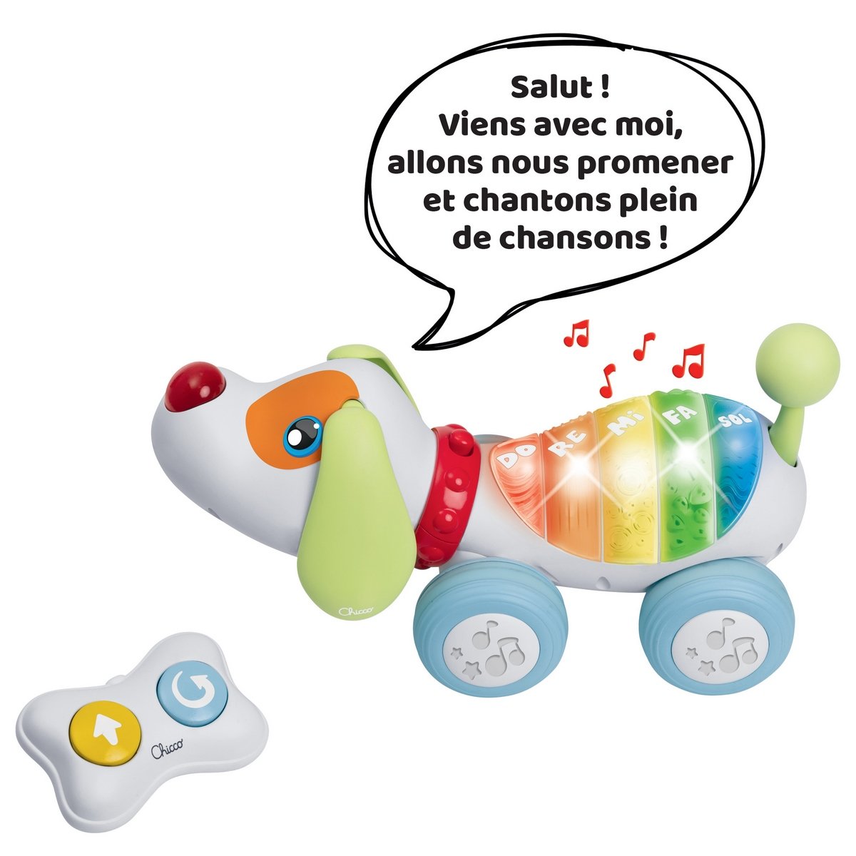 Chien dog ré mi sonore et télécommandé