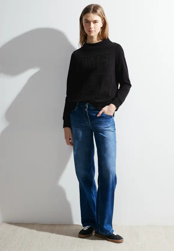 Sweatshirt mit Stehkragen - Black