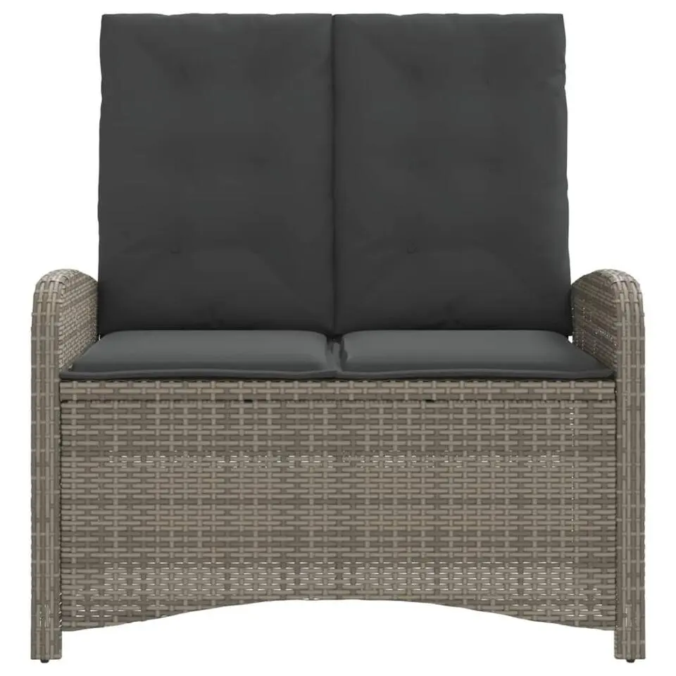 vidaXL - Verstelbare loungebank met kussens - Grijs - Poly rattan - 105x59x93 cm