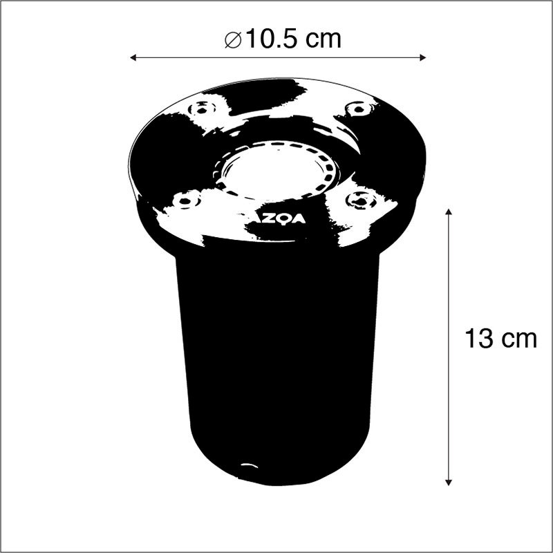 Slimme vloerspot RVS incl. WiFi GU10 IP65 - Basic Round