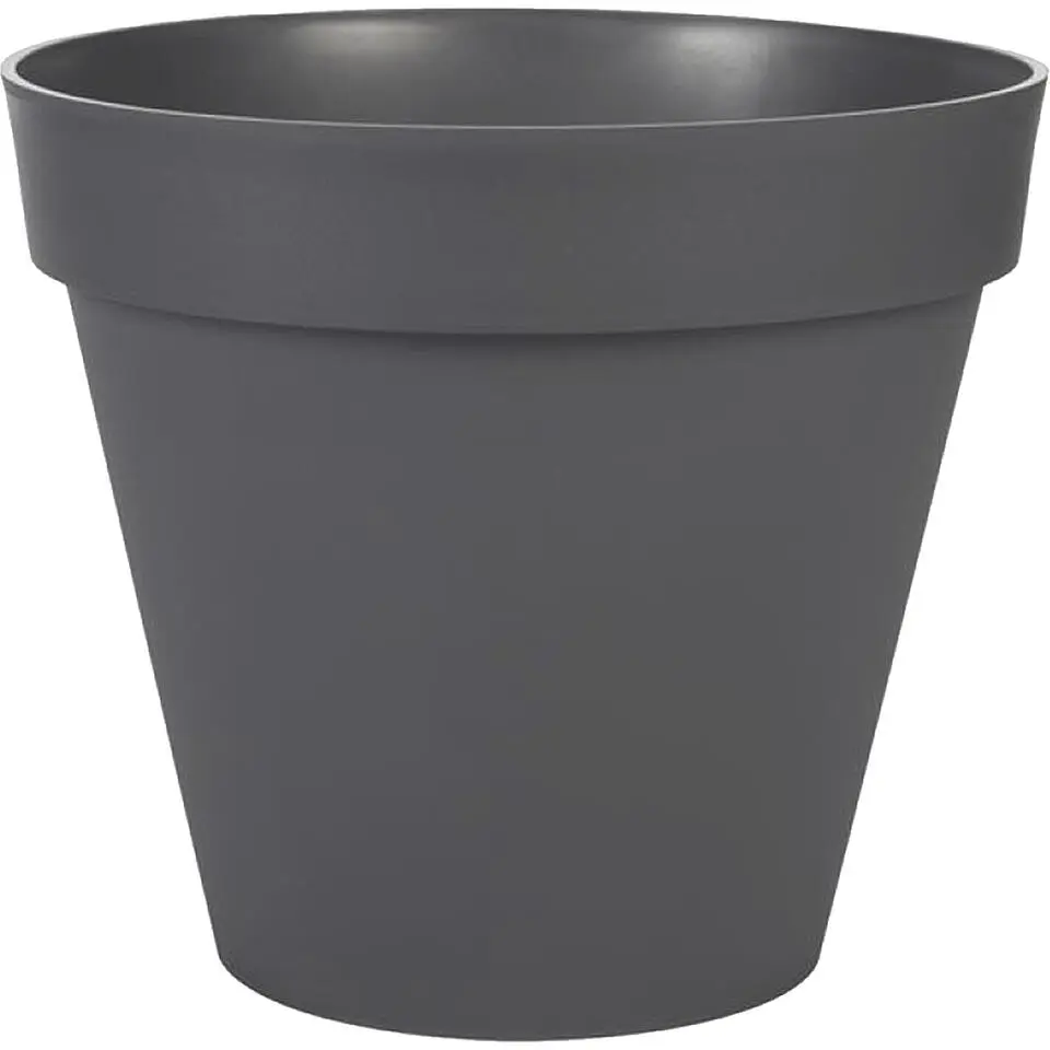 EDA Toscane Bloempot - kunststof - antraciet - D30 x H26 cm