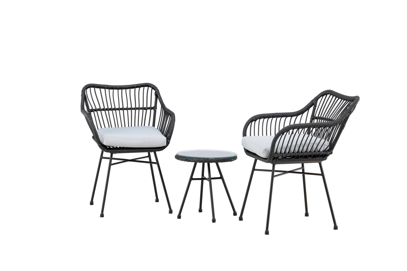 FjÃ´rd - Loungeset Zwart - Wicker - Viga