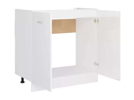 Meuble de cuisine sous évier Blanc brillant 80x46x81,5