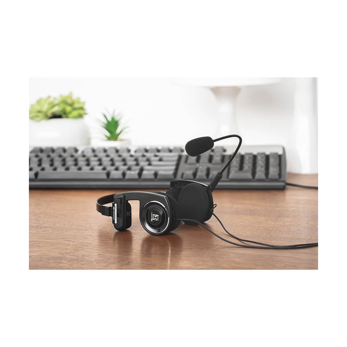 Hodetelefon PortaPro Kommunikasjonshodesett On-Ear Mic Svart