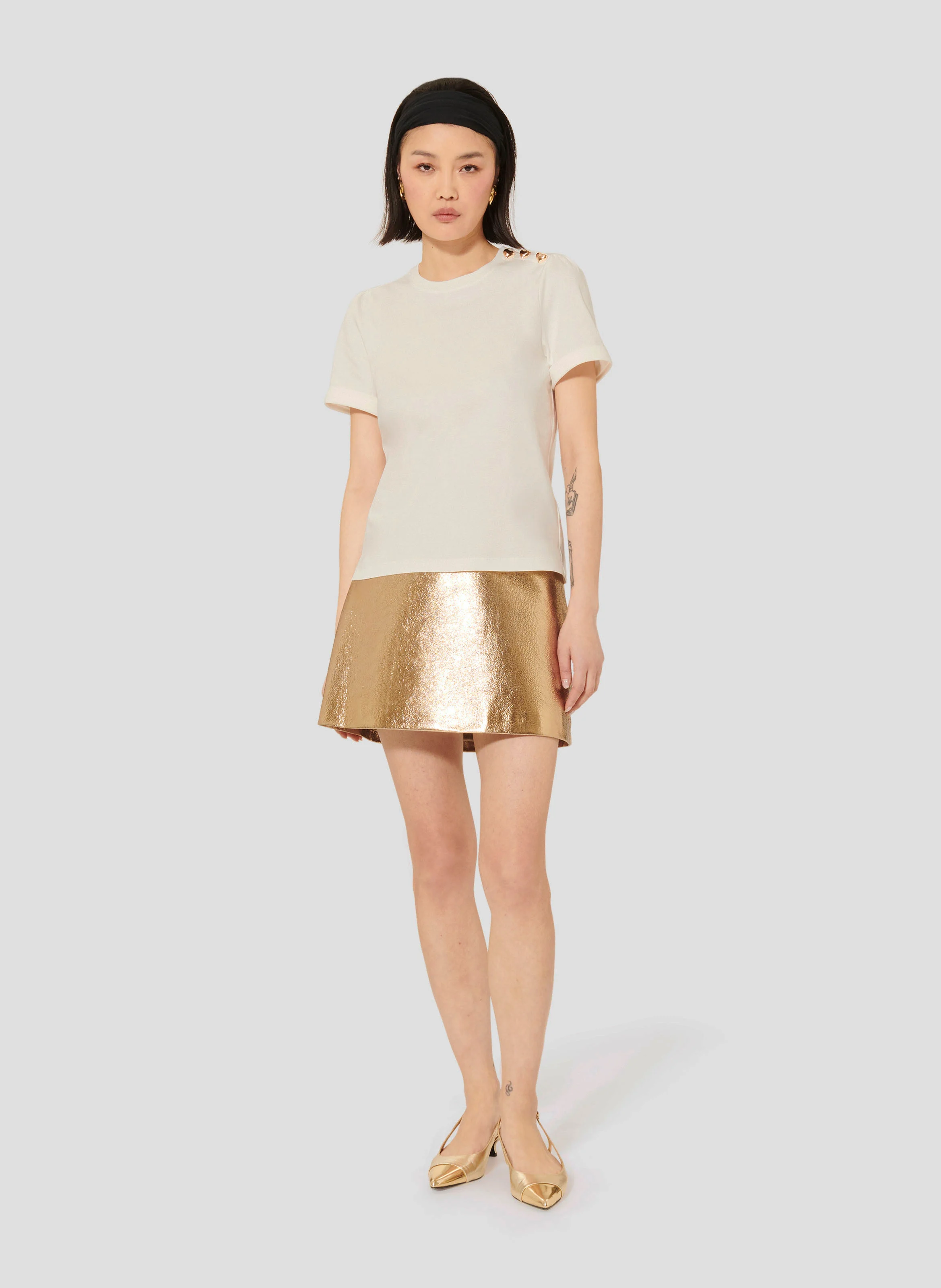 TAMPA - Tee-shirt col rond en coton | Blanc