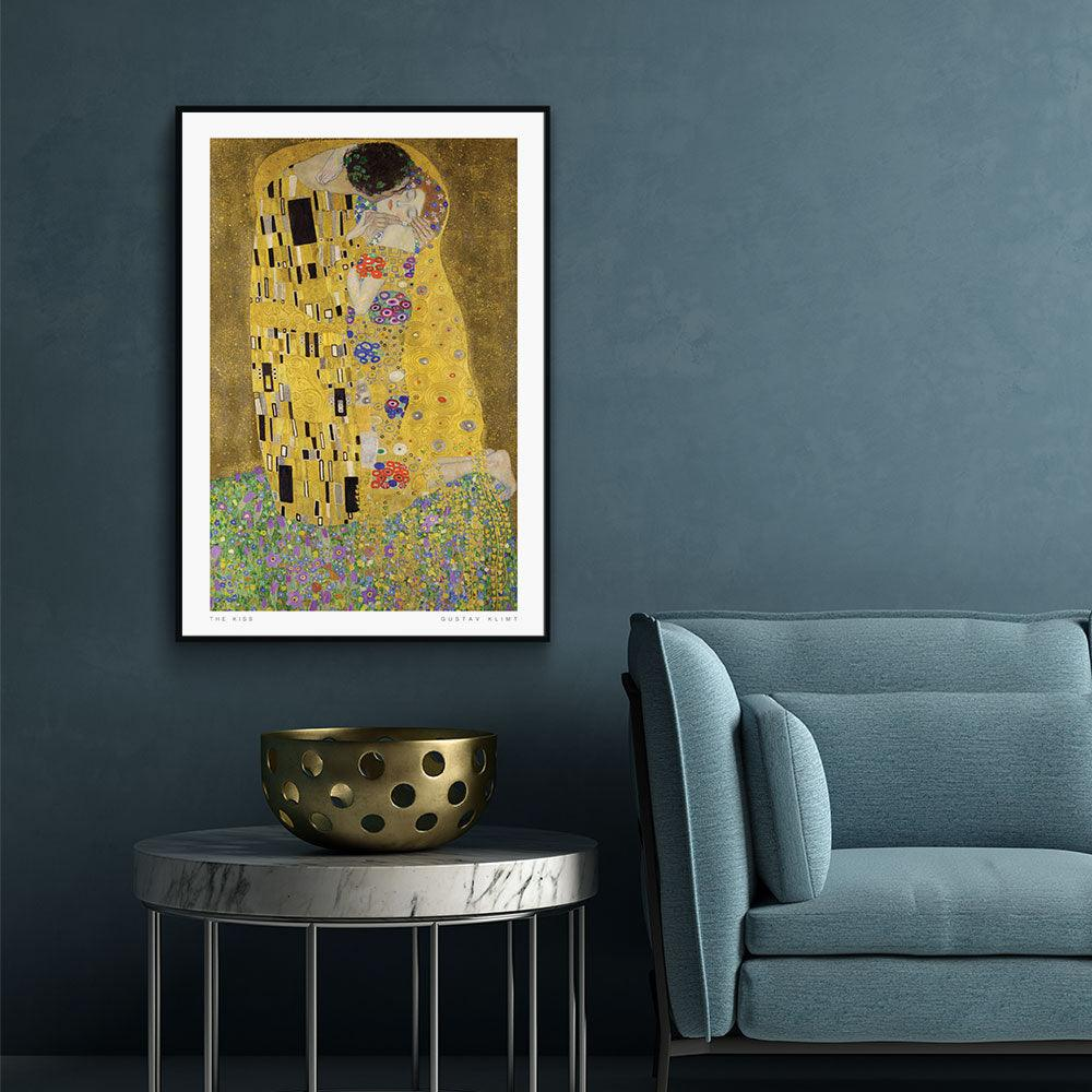 Walljar canvas schilderij - Gustav Klimt - De Kus Canvas schilderij - 120 x 180 cm