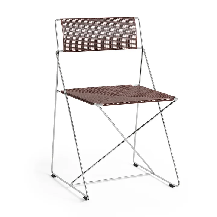 HAY - X-Line Stuhl, Indoor, verchromt / iron red