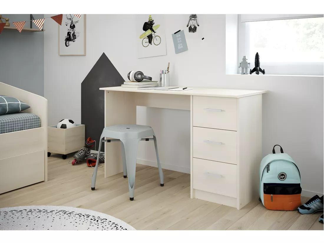 Bureau Droit 3 tiroirs L121 cm - Infinity