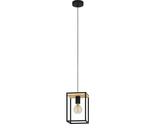 Hanglamp, 1-lichts, HxB 110x18 cm, zwart/bruin