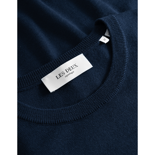Les Deux Greyson Merino Striktrøje, Dark Navy, S