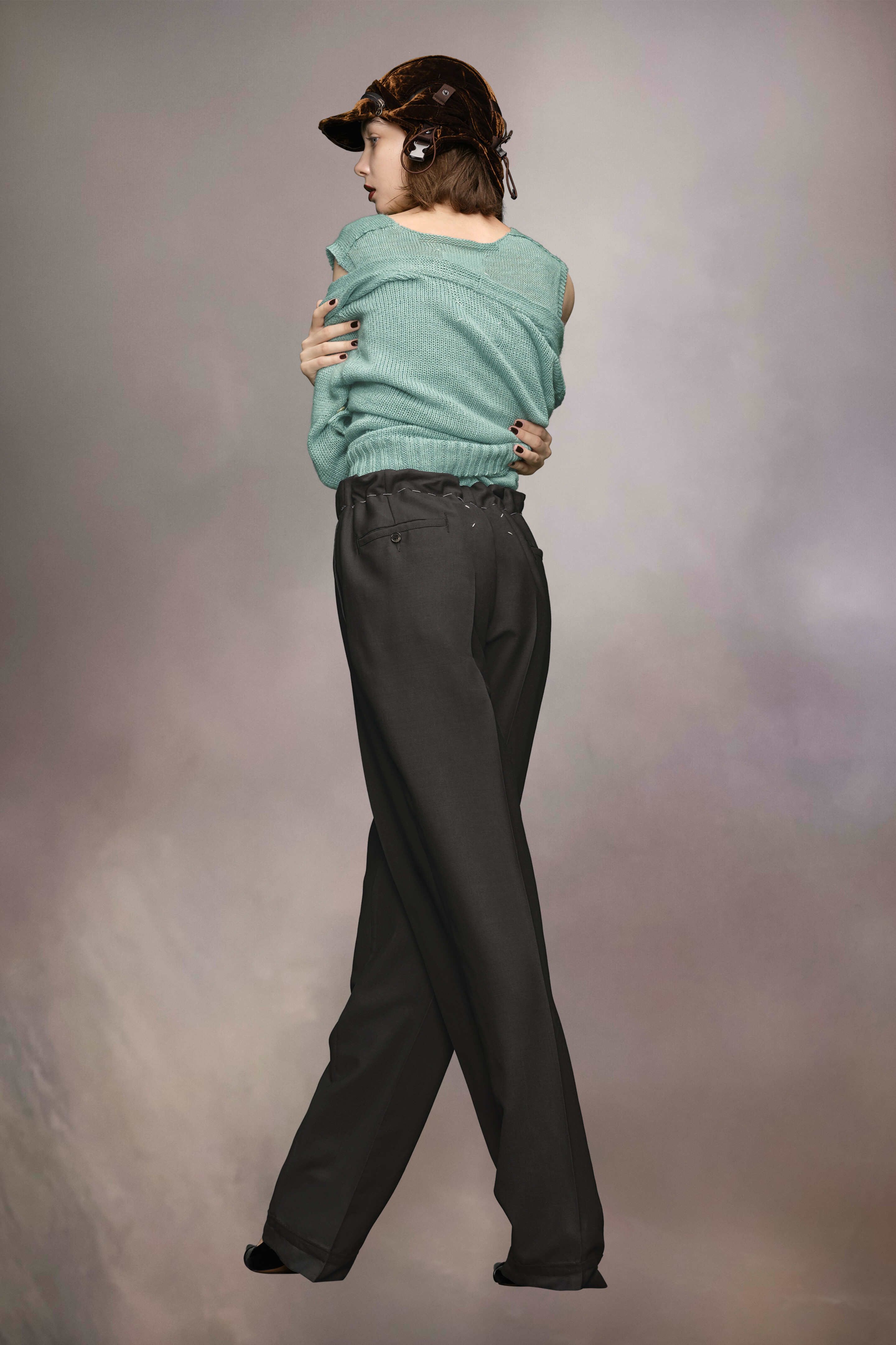 Pantalon en mohair Bleu