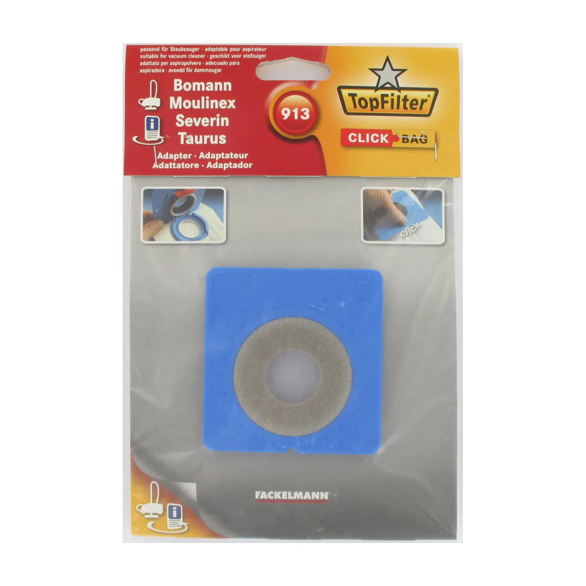 Boite de 4 sacs aspirateurs universels Top Filter avec Adaptateur Clic