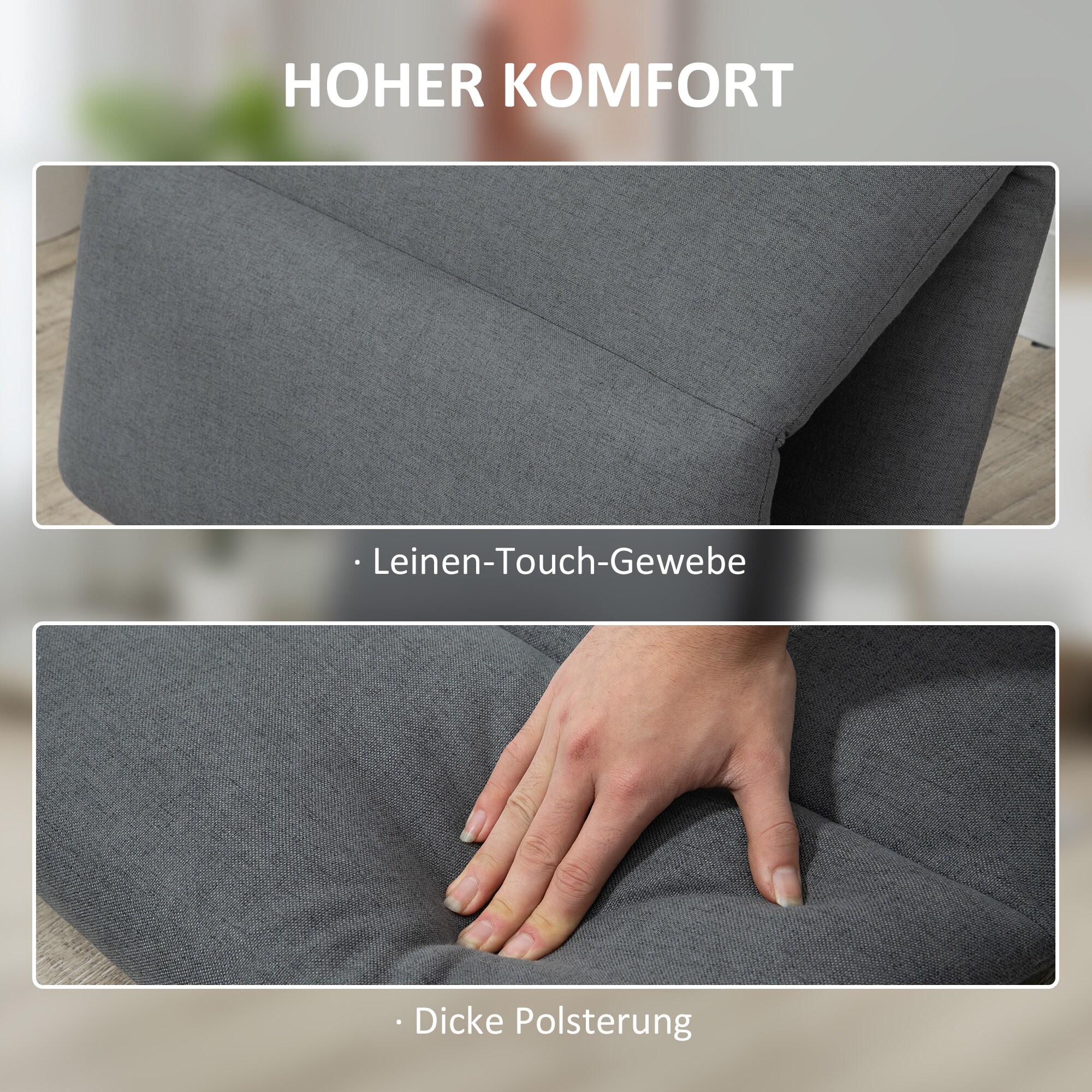HOMCOM Bodensofa mit Liegefunktion 72L x 71B x 60H cm