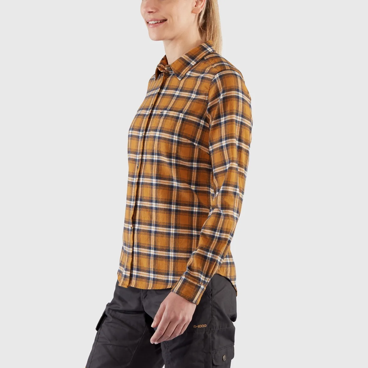 Fjällräven Women's Övik Flannel Shirt Deep Forest-Patina Green