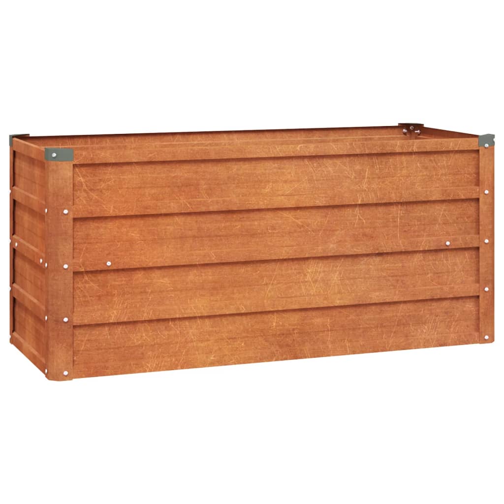 vidaXL Canteiro de flores em aço Corten enferrujado, 100x40x45 cm