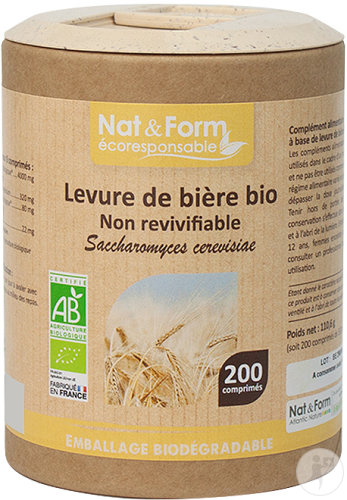 Nat&Form Levure De Bière Bio Non Revivifiable 200 Comprimés