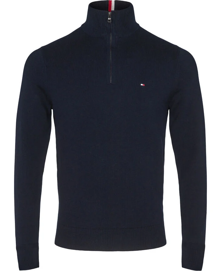 Tommy Hilfiger PIMA ORG CTN CASHMERE ZIP MOCK Desert sky