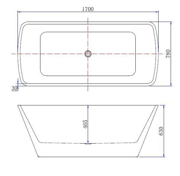 Mueller Coin vrijstaand bad glans wit 170x78cm inclusief afvoer