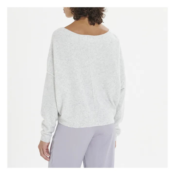American Vintage Pull Col Bateau Damsville Laine | Gris chiné