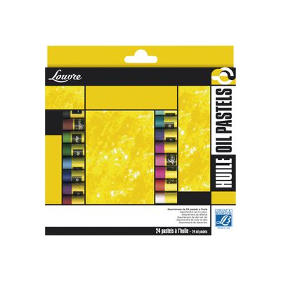 Lefranc Bourgeois Louvre - Boîte de 24 pastels à l'huile - couleurs assorties