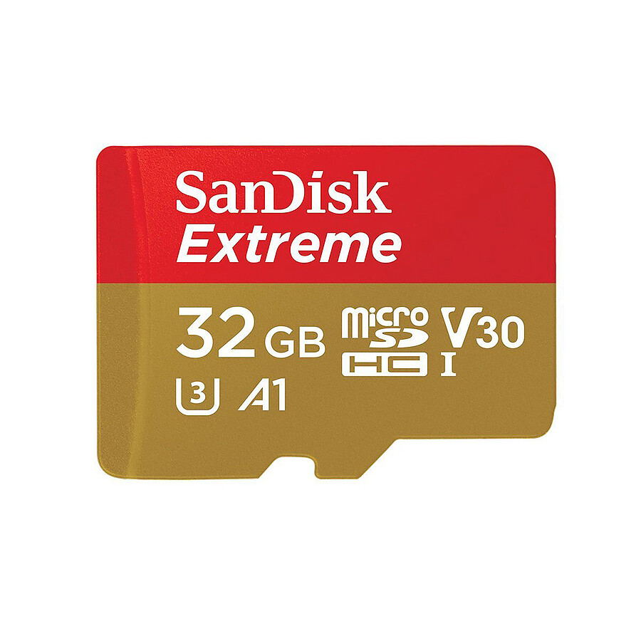 SanDisk Extreme microSDHC UHS-I U3 V30 32 Go + Adaptateur SD