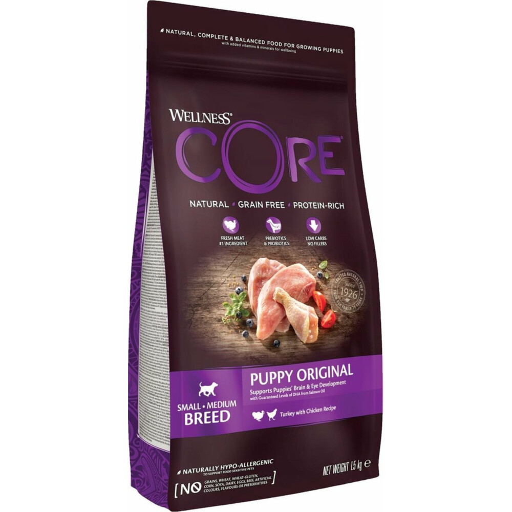 4x Wellness Core Hondenvoer Puppy Kalkoen - Kip1,5 kg