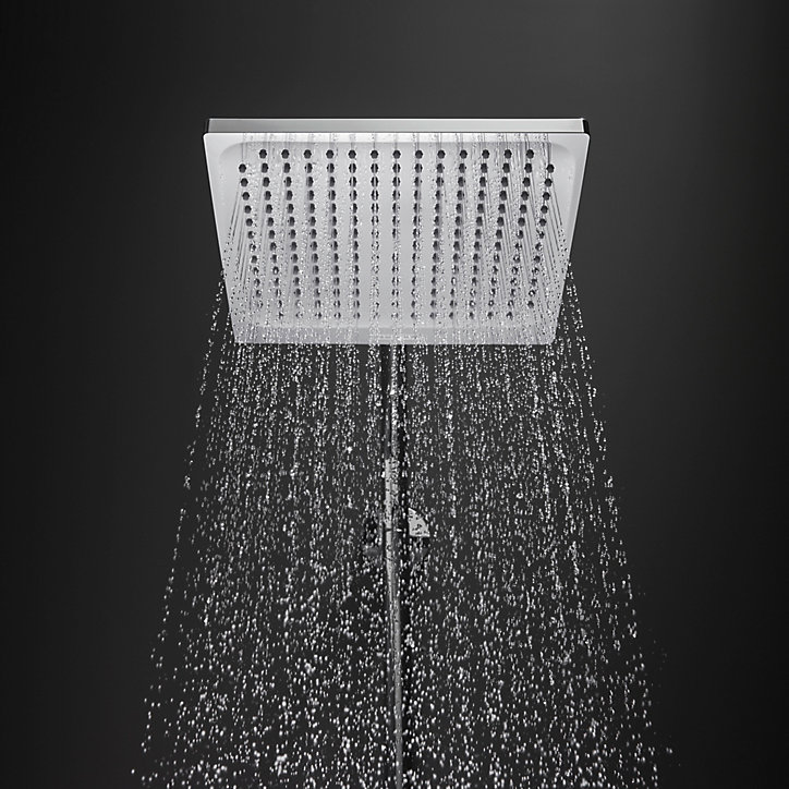 Colonne de bain/douche thermostatique avec pommeau + douchette 2 jets + flexible + barre réglable, chrome, Hansgrohe Crometta E