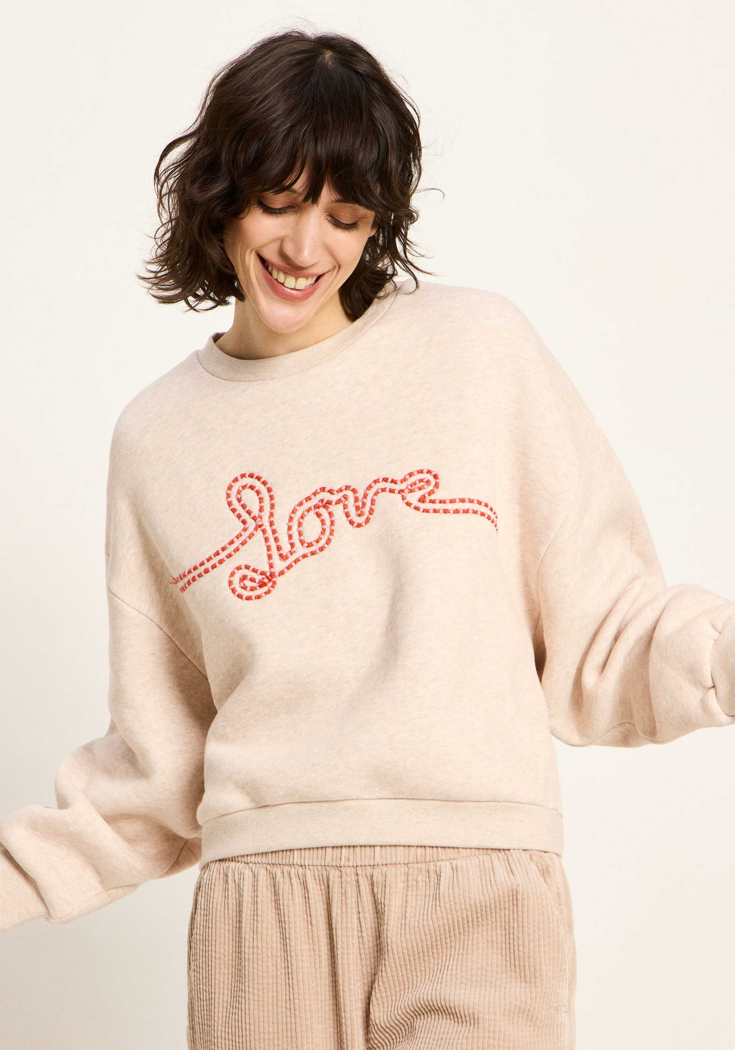 Lanius Statementsweatshirt Cream Melange