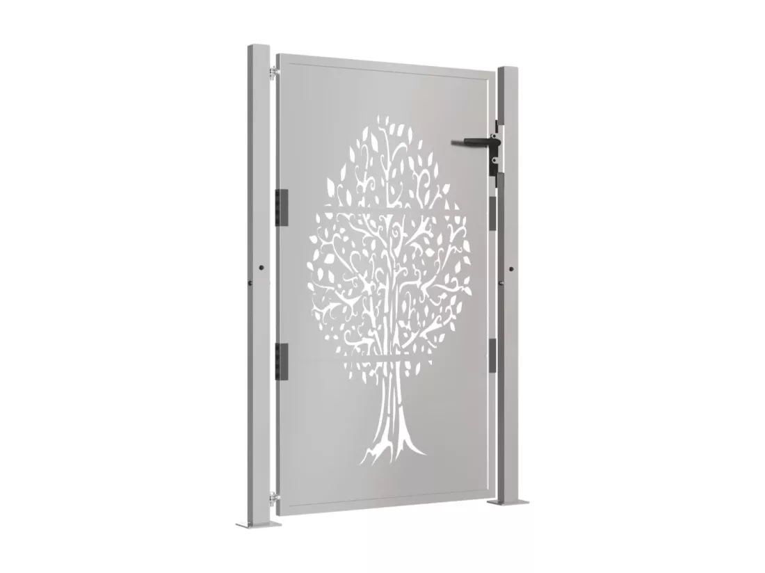 Portail de jardin 105x155 cm acier corten conception de l'arbre