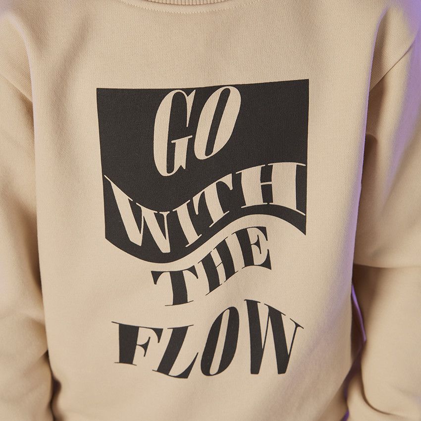Sweat en molleton print fantaisie pour garçon - Ecru