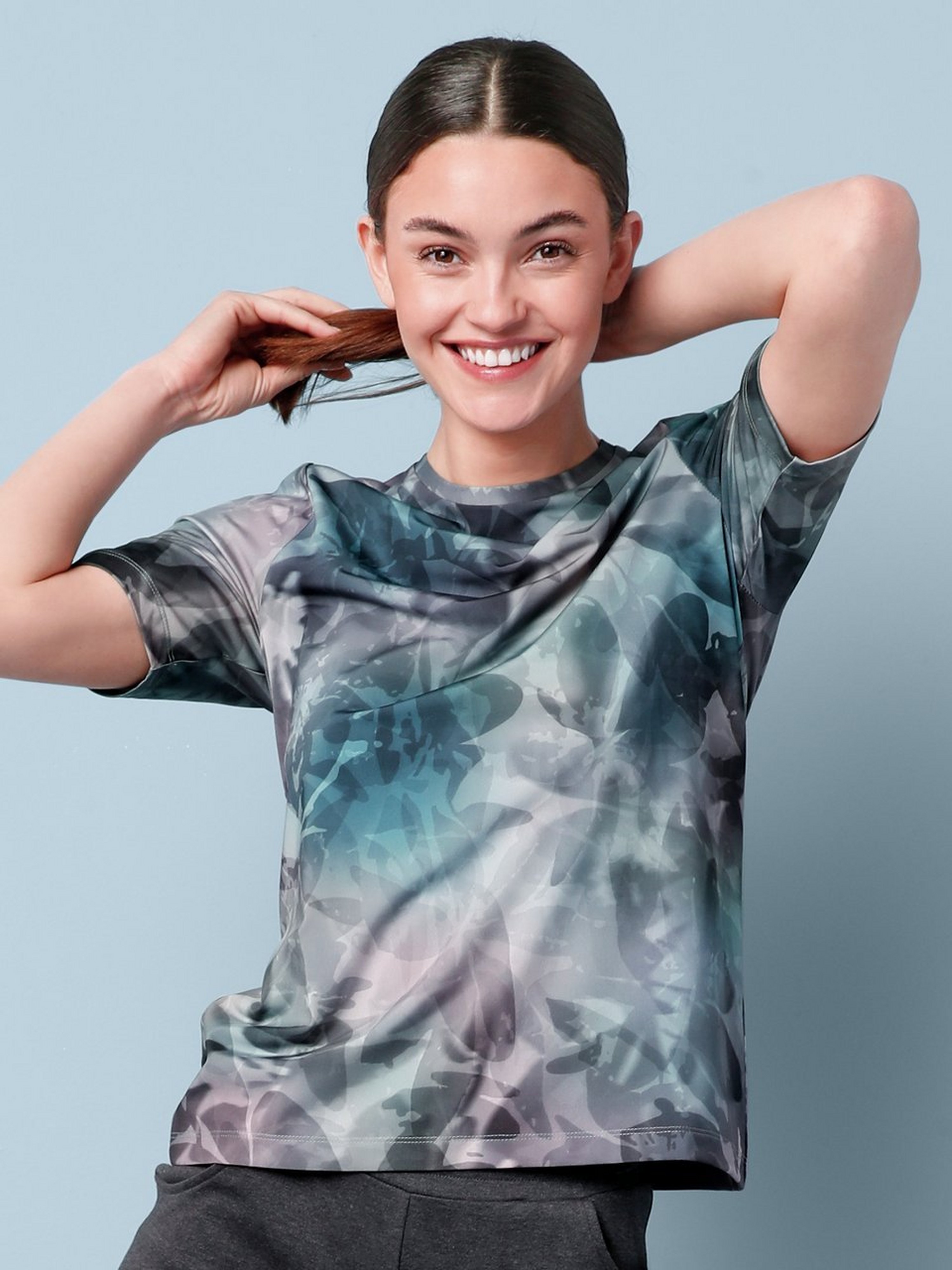 Rundhals-Shirt mit 1/2-Arm