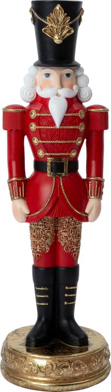 Intratuin - Rosh - Kerstfiguur - Rood/Goud - Notenkraker - D 10,5 H 33,5 cm