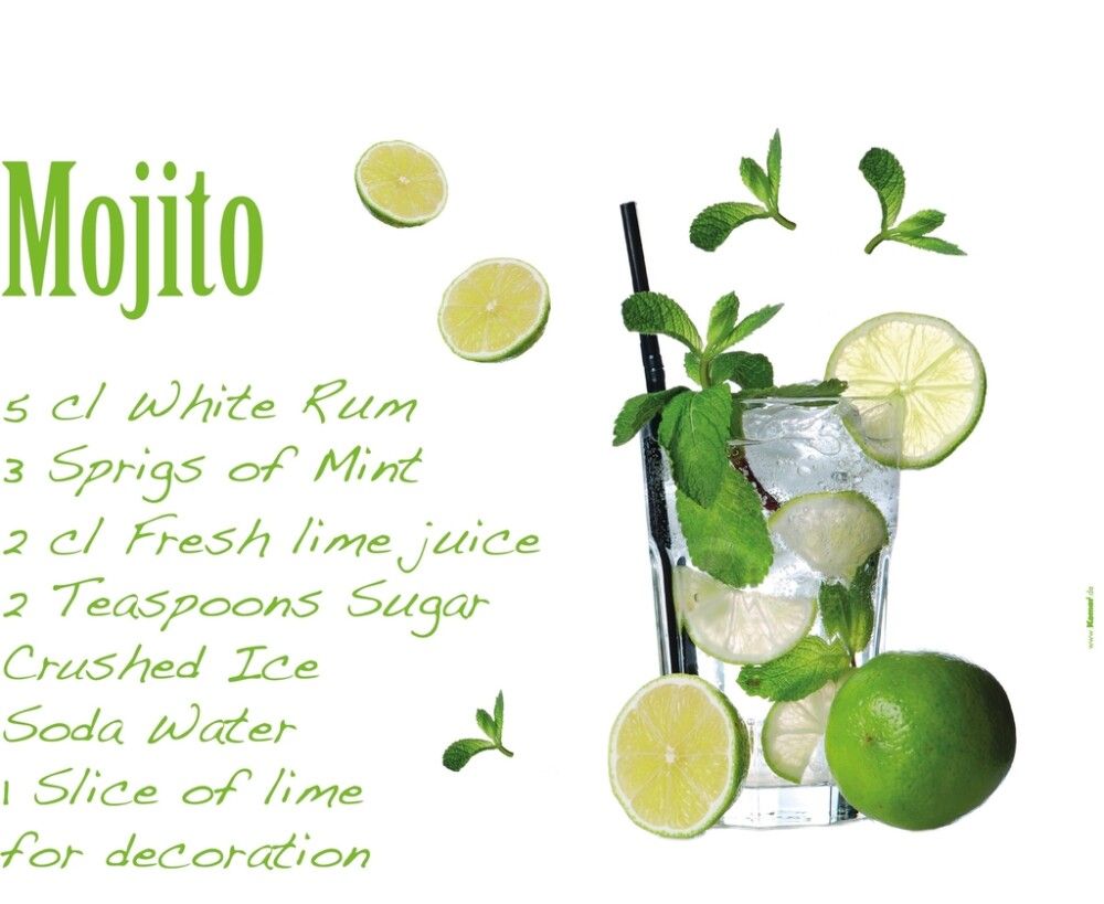 FOTOTAPET KOMARMOJITO I FOLDEBOKS 100X70 C