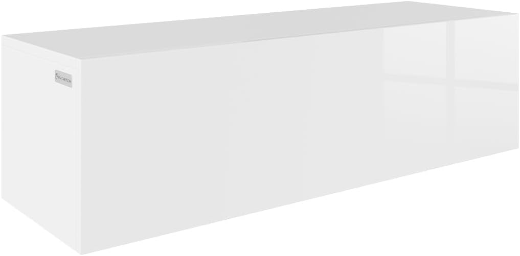 PLATAN ROOM Wandregal 105 cm breit hängende Nachtkommode Wandboard Nachttisch 2er Set Schweberegal Hängeregal Matt oder Hochglanz (1 Stück, Weiß Matt/Weiss Hochglanz)