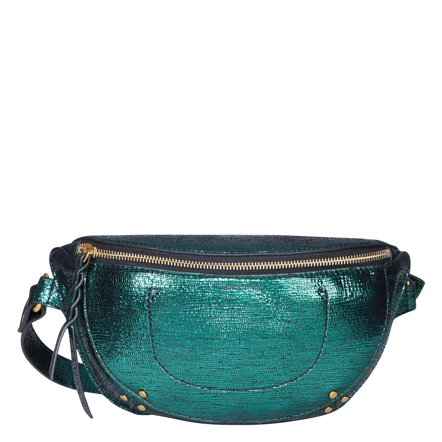LINO BANANE - Sac banane en cuir métallisé| Vert