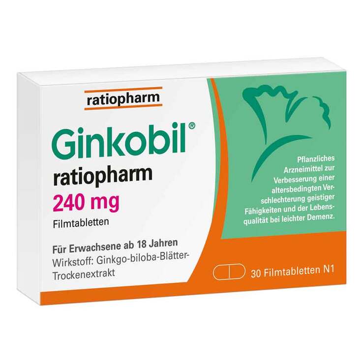 Ginkobil ratiopharm 240mg mit Ginkgo biloba, 30 St