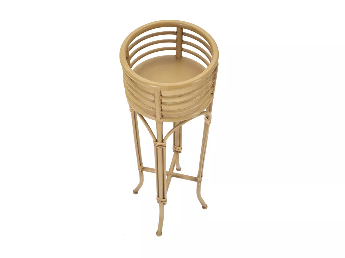 Porte-vase rond en métal marron Ø 30x76 cm