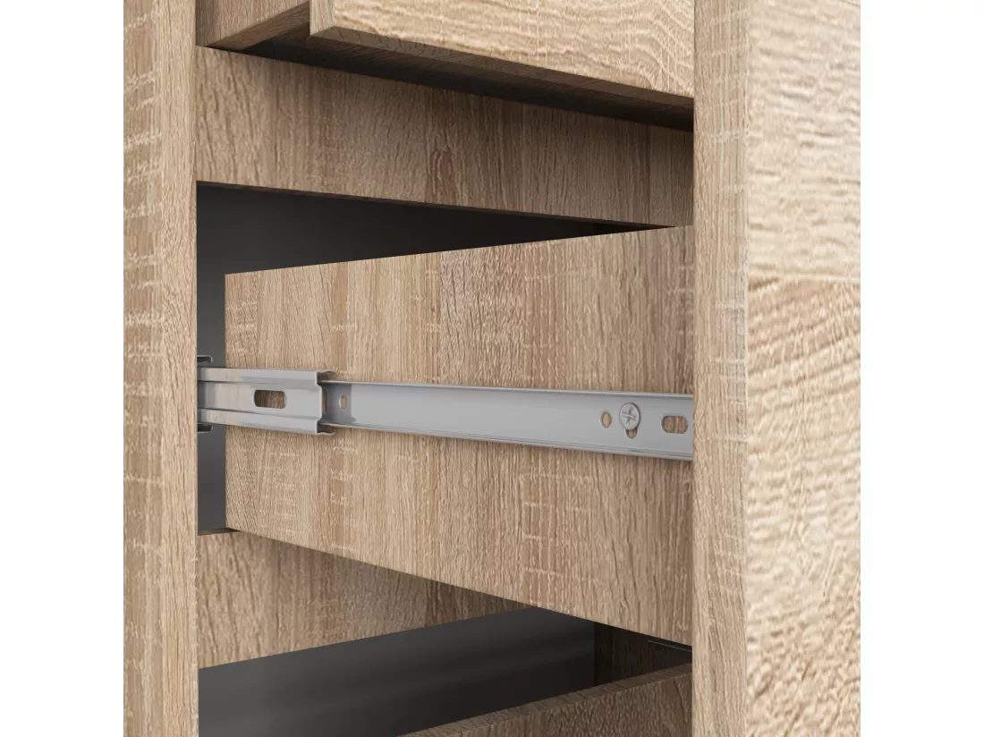 Bibliothèque de bureau AKORD R60 Chêne Sonoma 60 cm 3 tiroirs façade Chêne Sonoma mat 3 étagères 60x35x180 cm