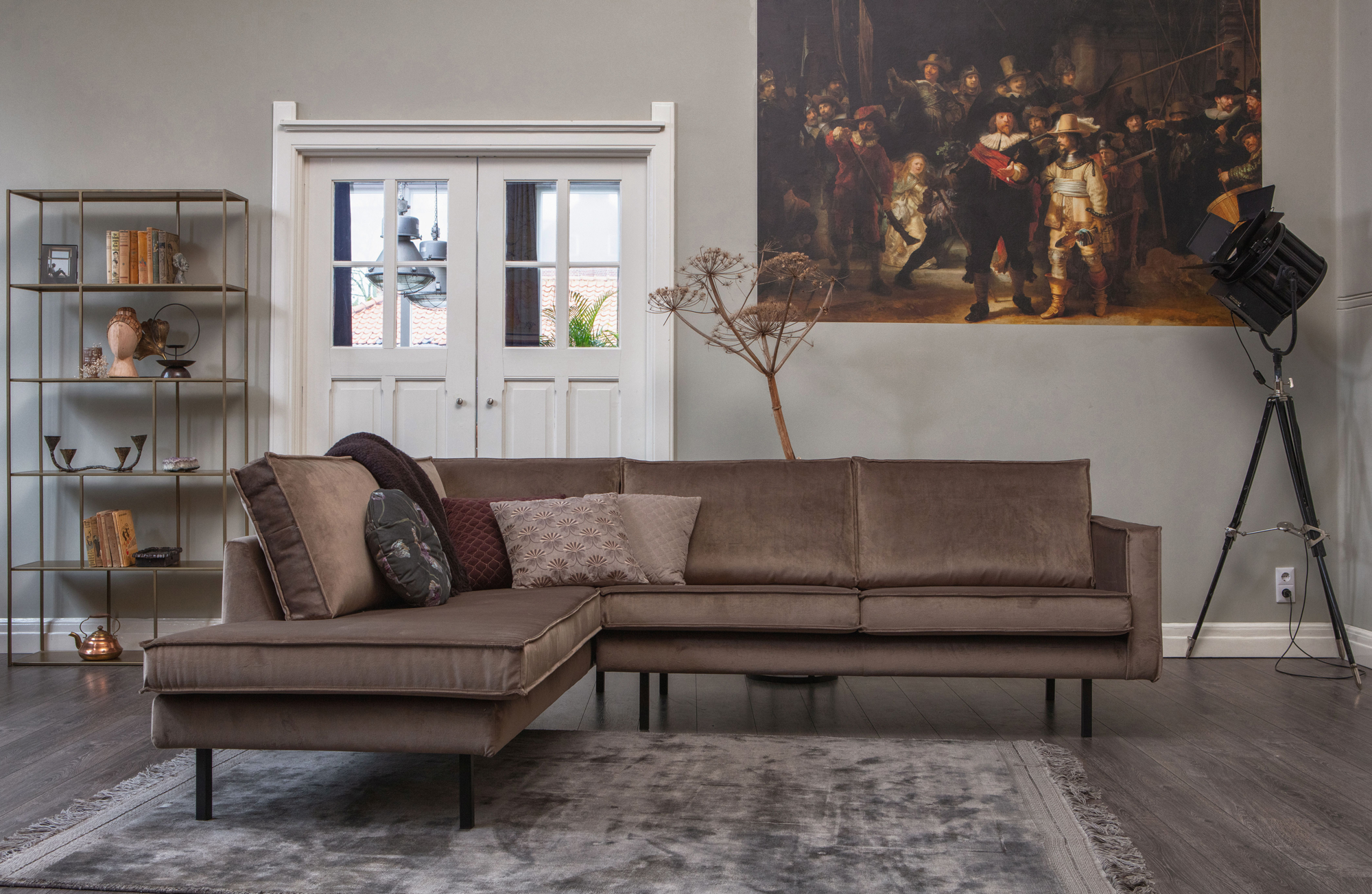 BePureHome hoekbank Rodeo fluweel Rodeo Hoekbank Fluweel Rechts - Green Forest