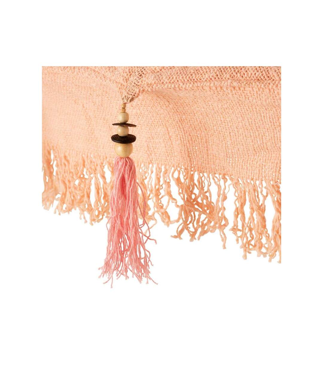 Paris Prix - Parasol Déco pompons & Coquillages 57cm Saumon