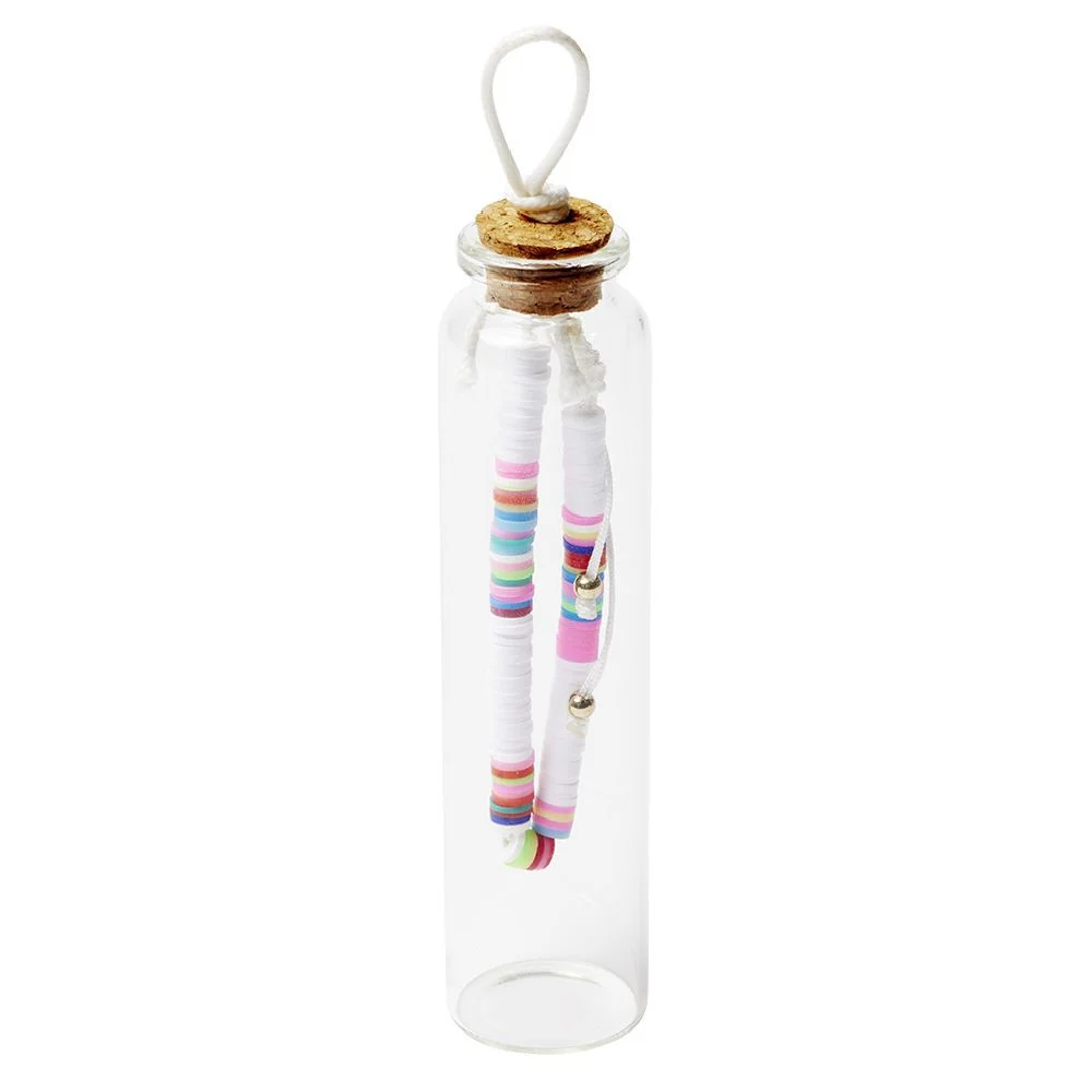 Bracelet ajustable perle plage dans fiole en verre