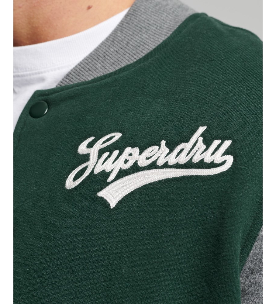 Jaqueta bomber vintage universitária da Superdry, cinza/verde
