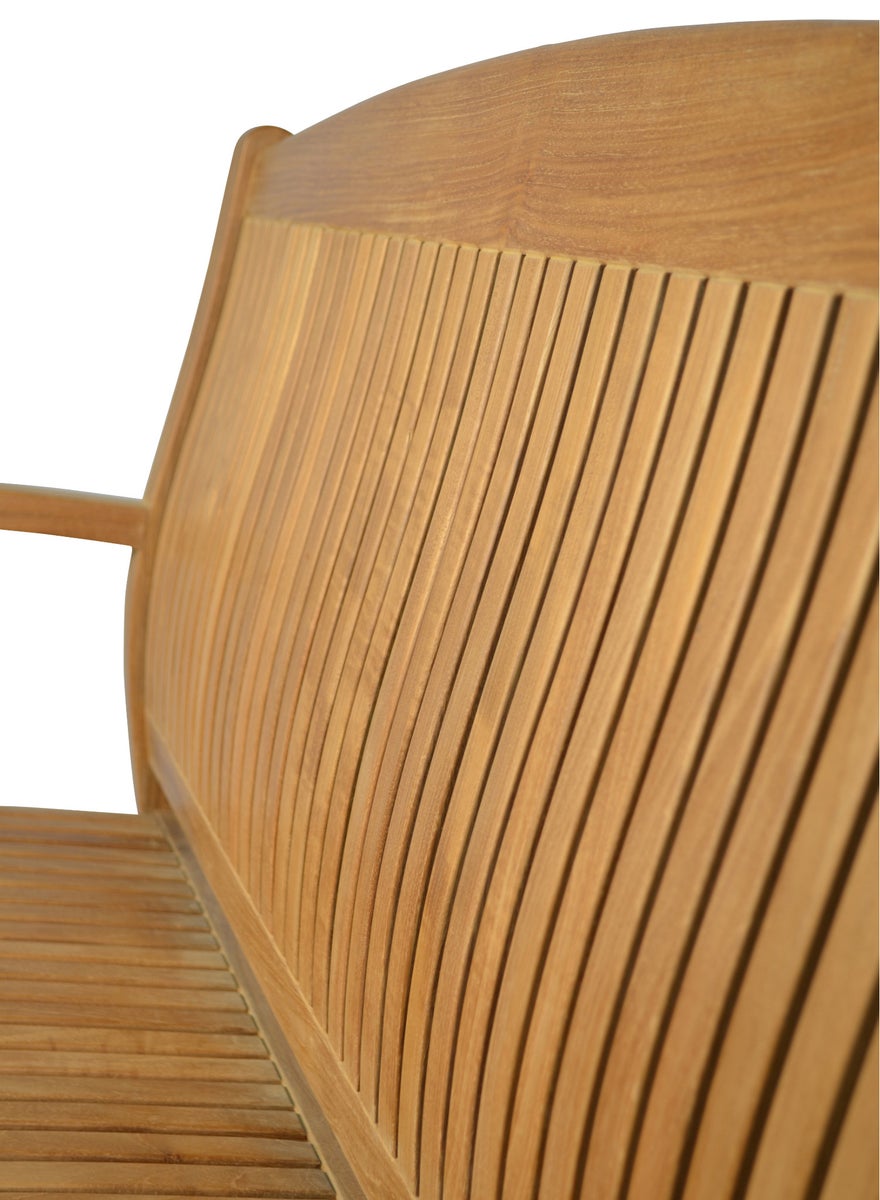 Teakhouten tuinbank 150 cm, ergonomisch gevormd, premium weerbestendig
