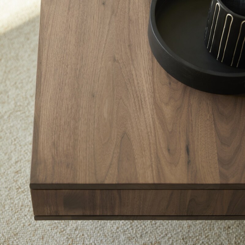 Table basse en bois de noyer Metric H 40 x L 115 x P 70 cm