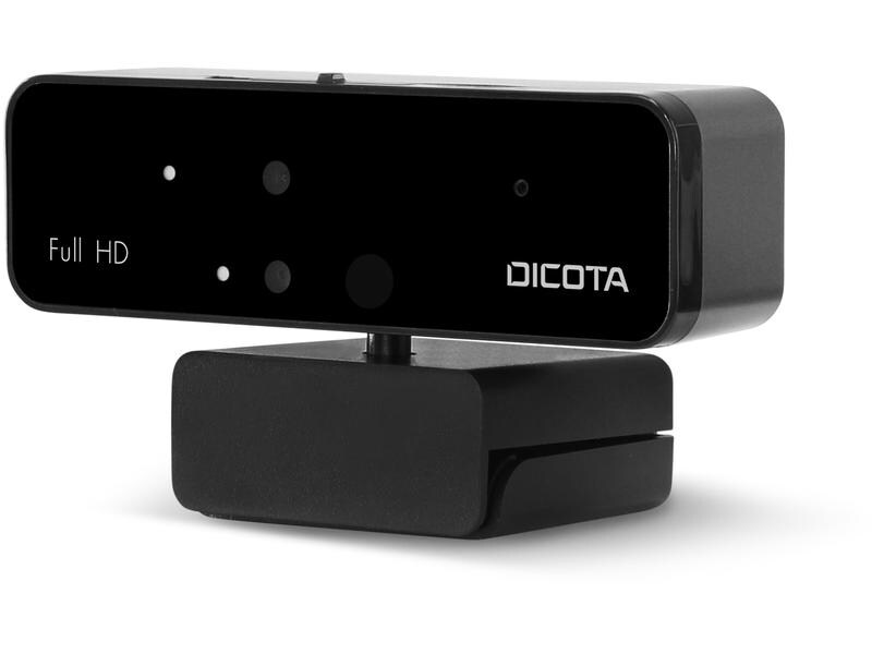 DICOTA Webcam PRO Face Recognition Full HD Webcam mit integrierten optischen und Infrarot-Sensoren Windows Hello