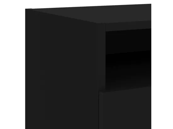 Table de chevet avec lumières LED noir 40x39x37 cm